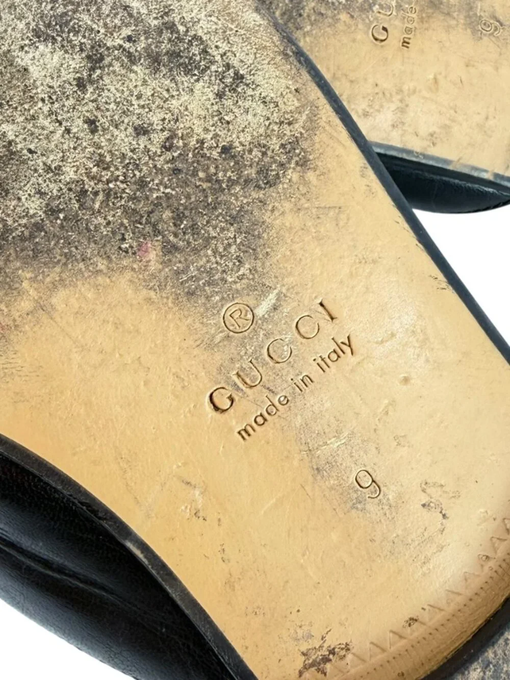 GUCCI Princetown Marmont Black Leather Men's Slides 9 - 9.5US Made in Italy